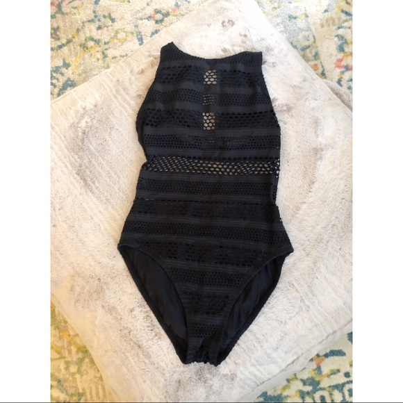 Black Mesh One Piece - Picture 2 of 7